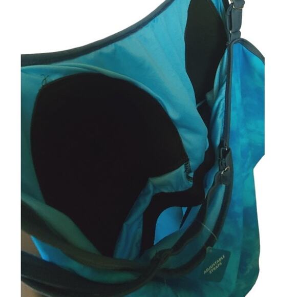 Free Country 2 Piece Blue Tie Dye Gray Tankini Swim Set ~ 3X Plus Size, NEW - Picture 6 of 7